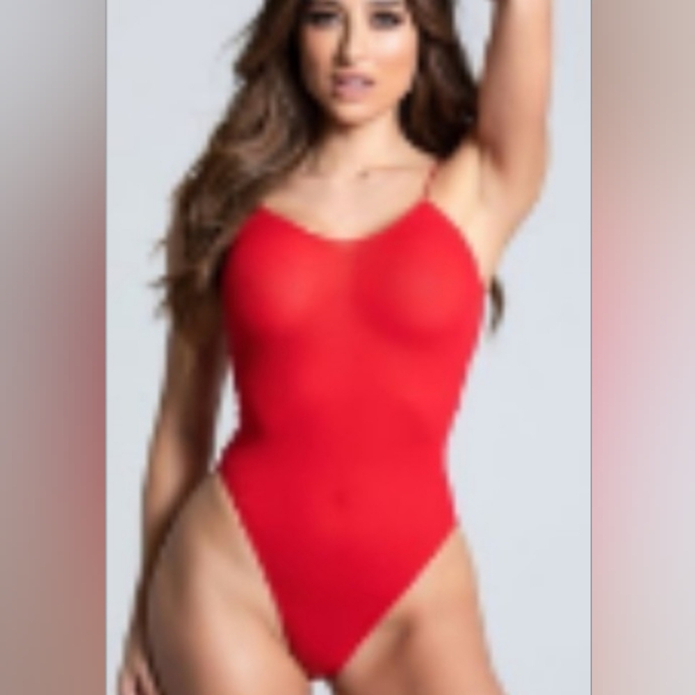 Opaque Red Teddy NWOT